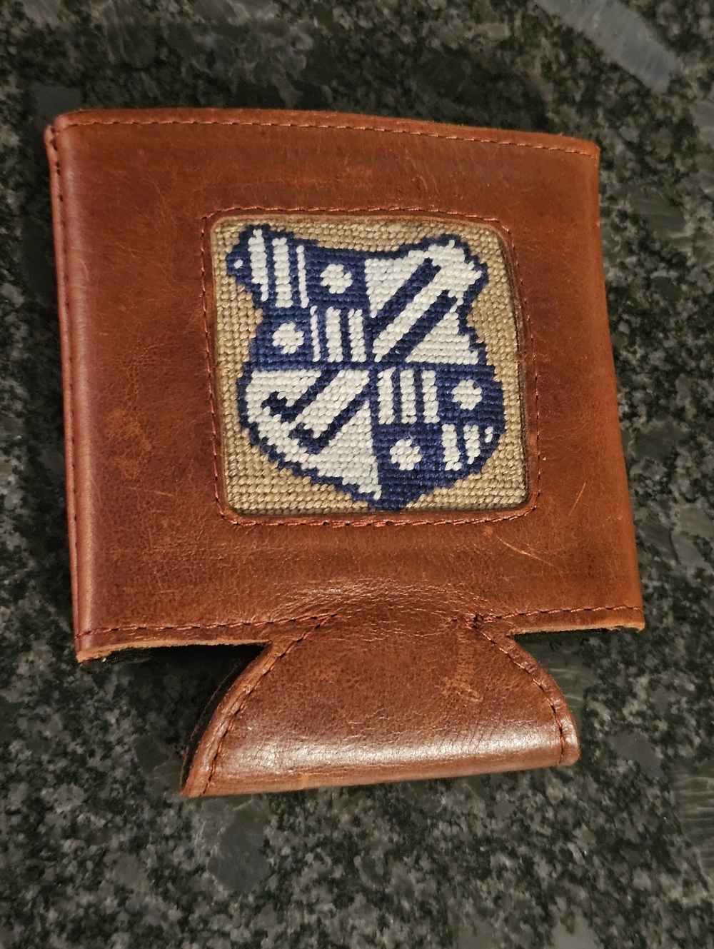 Washington And Lee Leather Koozie Can Holder Smathers And Branson Crest Golf Htf